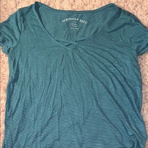 aeropostale teal cropped tee